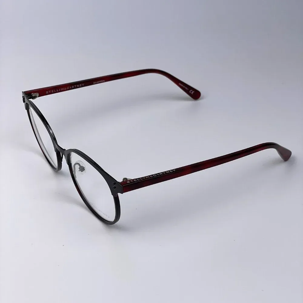 🔥 Stella McCartney SC0145O 004 Eyeglasses Havana Burgundy Metal Oval Women